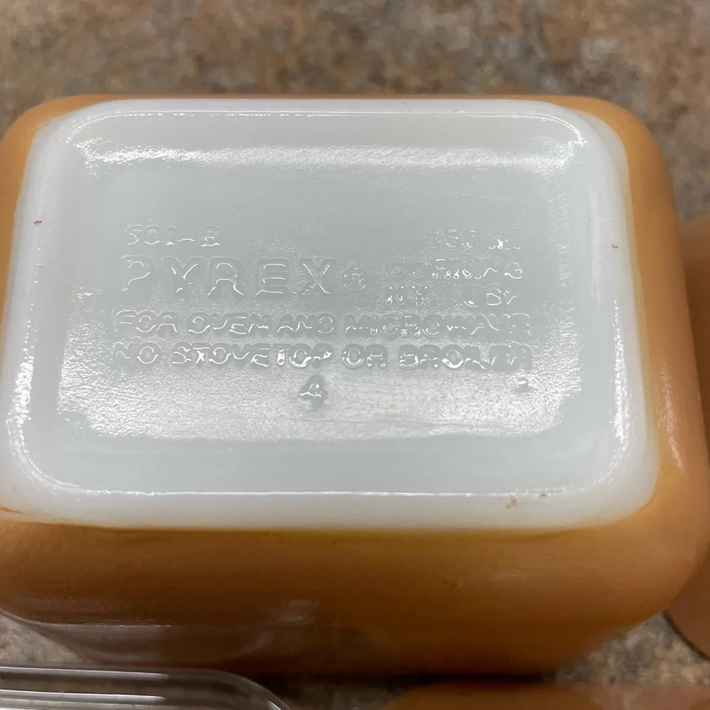 Vintage Pyrex Refrigerator Storage Dishes With Ribbed Lids Tan Set Homestead